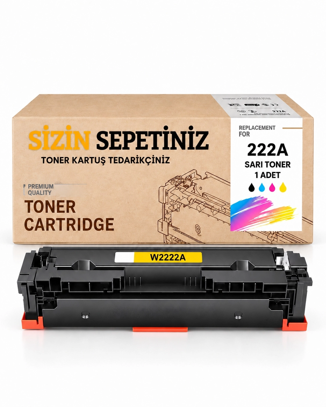 HP 222A W2222A Sarı Çipli Muadil Toner