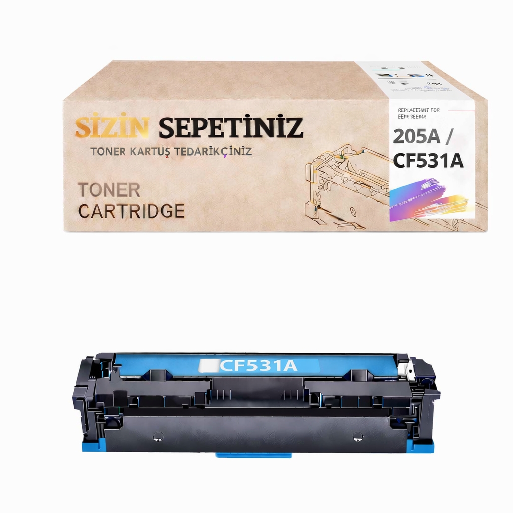 Sizinsepetiniz CF531A 205A Mavi Muadil Toner Hp Color Laserjet Pro Mfp M180 M181 Serisi Uyumlu