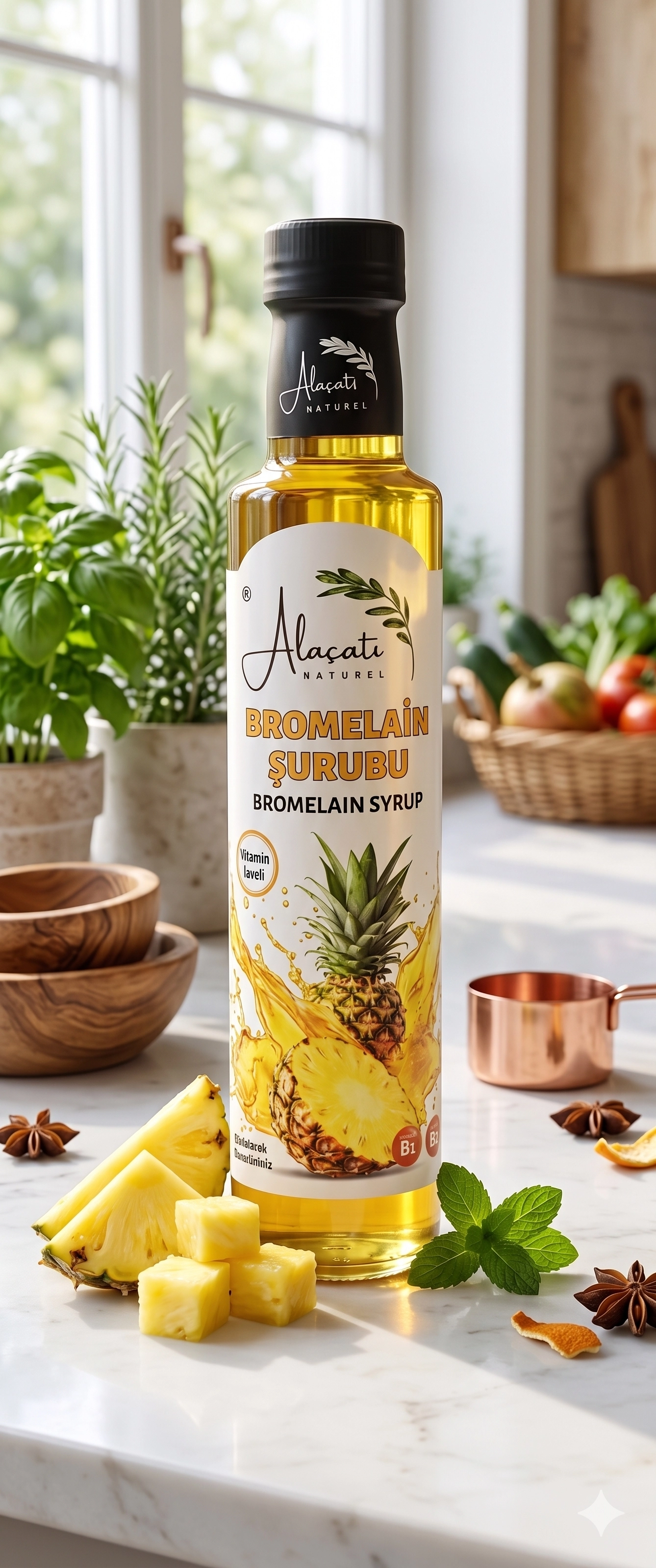 Alaçatı Naturel Bromelain Şurubu 250 ml