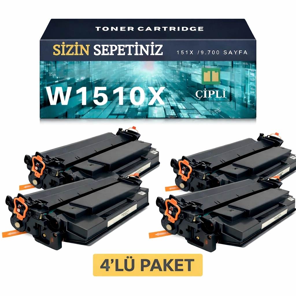Hp 151X W1510x Muadil Toner - Çipli 4’Lü Paket / 4003Dn / 4003Dw / 4003N / Mfp 4103 / 4103Fdn