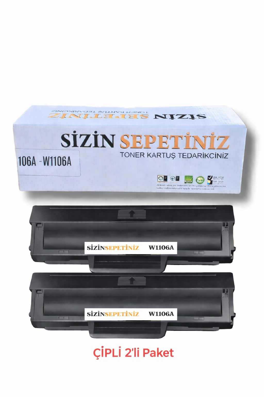 HP 106A W1106A[ÇİPLİ] Toner Cartridge to HP Laser 107a 107w 107r MFP 135a 135w 135r 137fnw 2xBlack