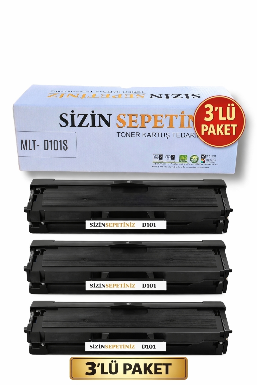 Samsung Uyumlu Mlt D101S ML-2165 Muadil Toner (3 Adet)