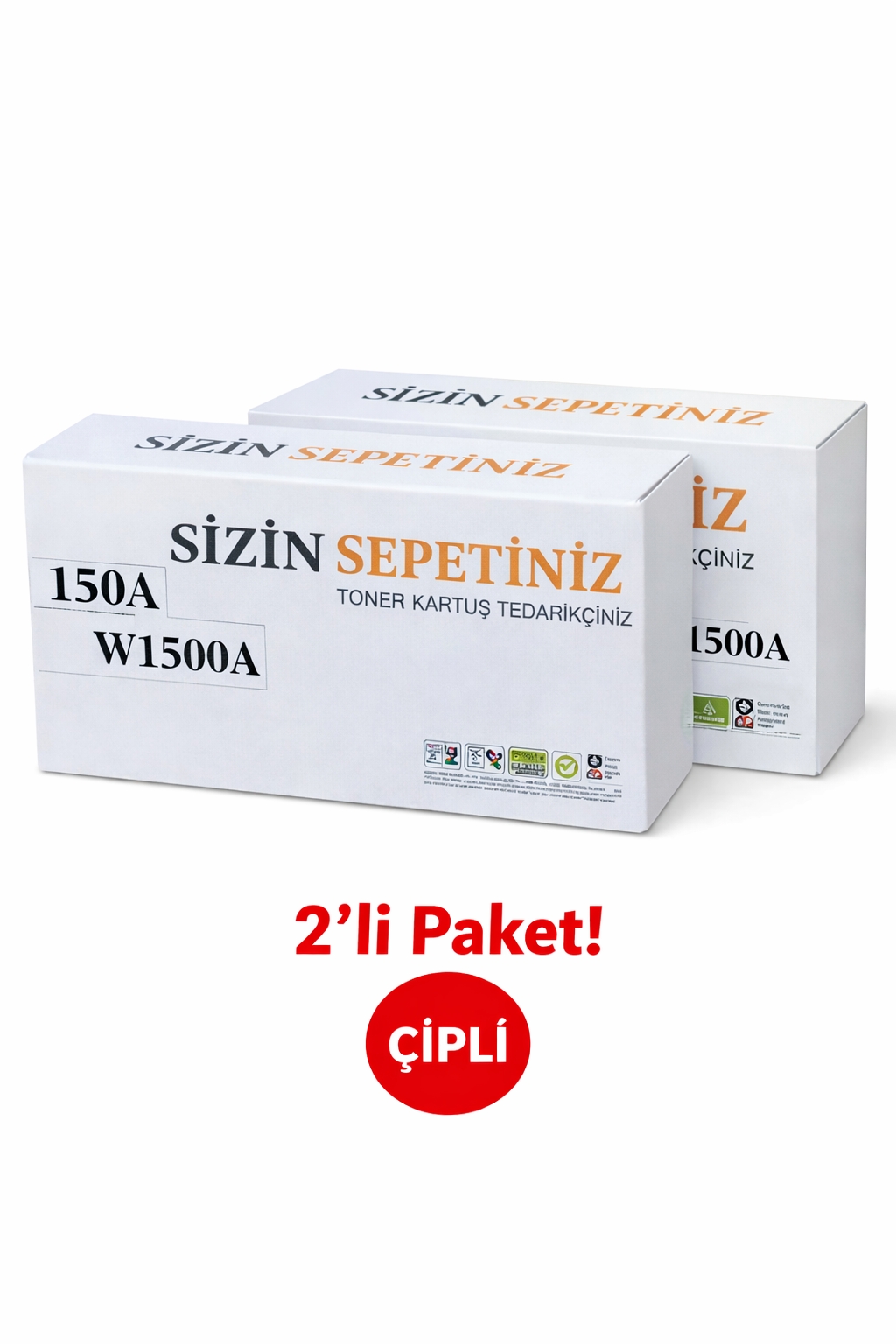 Hp W1500A 150A ile uyumlu Laserjet M111W M111A M141A M141W W1500A W150A Çipli 2Li Paket
