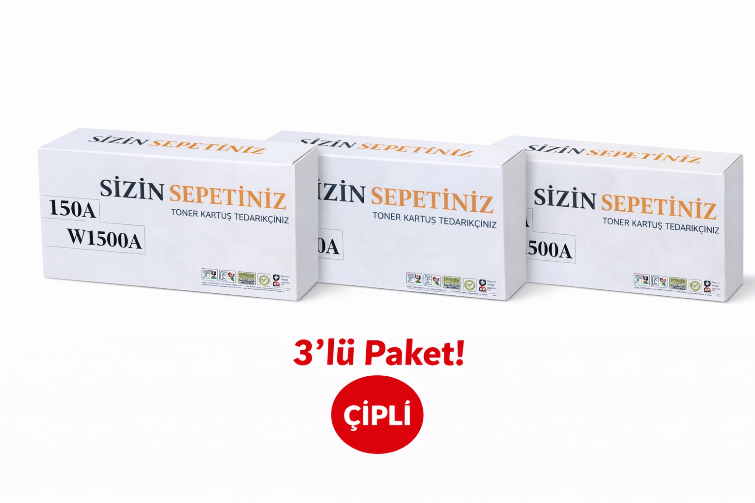 HPP HP W1500A 150A Laserjet M111W M111A M141A M141W W1500A W150A ÇİPLİ 3LÜ AVANTAJ PAKET