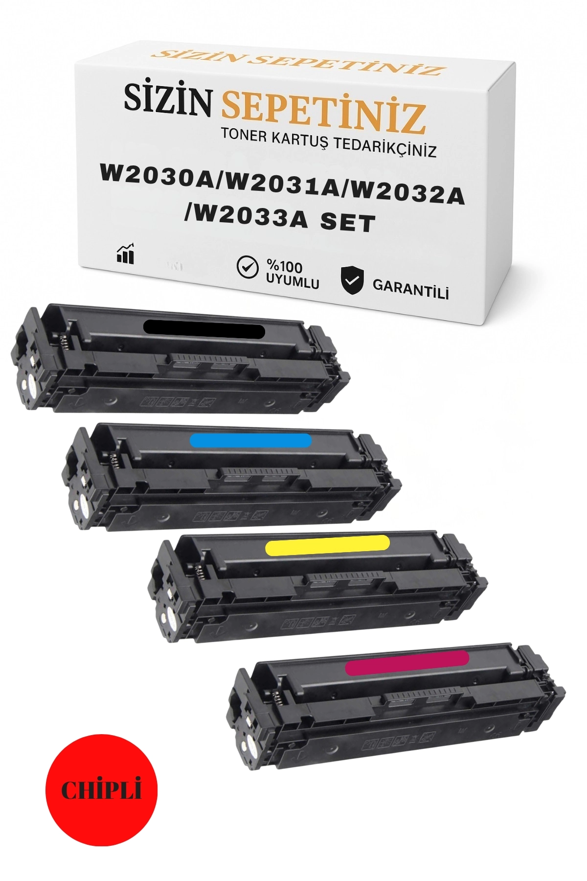 Hp Color Laserjet Enterprise Mfp M480F Çipli 4 Renk Takım Muadil Toneri 415A