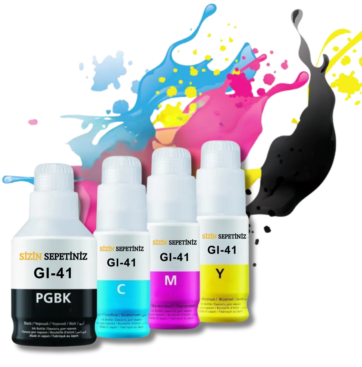 Canon GI-41 Muadil Mürekkep 4 Renk Set