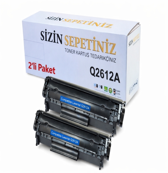 HP 12A (Q2612A) Siyah Muadil Lazer Toner 4000 sf. 2 ADET