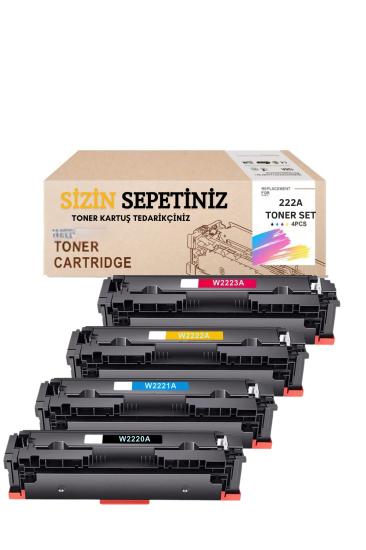 HP 222A W2220A 4 Renk Muadil Toner Seti (Çipli)