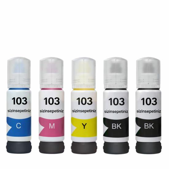 Epson Ecotank L6270 101 103 Uyumlu Mürekkep Seti 5x70ml + Extra Siyah