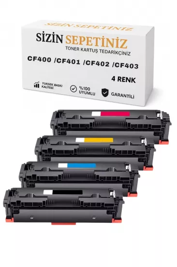 HP 201A Toner Seti (CF400A-403A) 4 Renk - M277dw M252dw M274n Uyumlu
