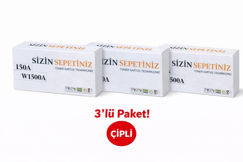HP W1500X 150X Kapasite M111W M111A M141A M141W W1500A W150A Çipli 3Lü Avantaj Paket