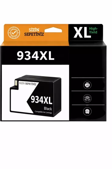 BK HP 934XL UYUMLU SİYAH KARTUŞ - Hp Officejet Pro 6830/6820/6220 Uyumlu