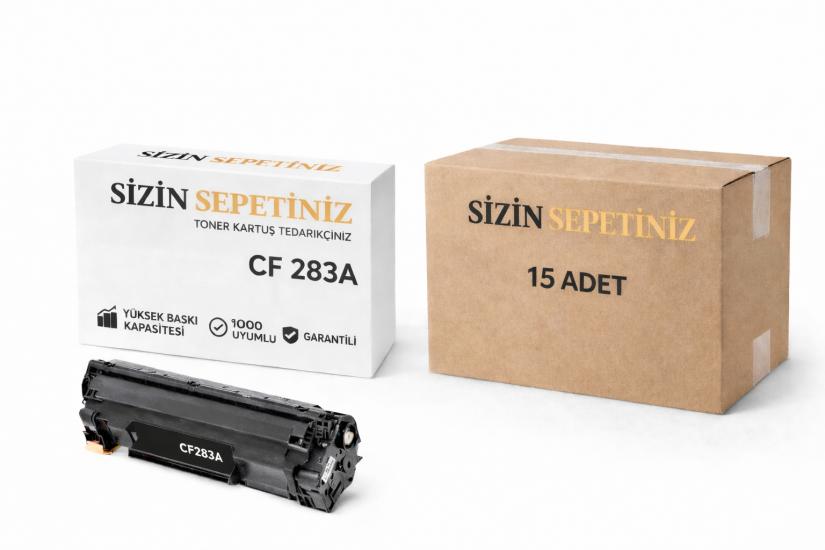 1 KOLİ (TOPTAN 15 adet) CF283A Muadil Toner 83A M125 M127 M128 M201 M225 (1600 Sayfa)