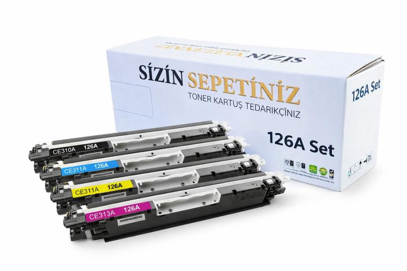 Hp Color LaserJet CP1025 Muadil Toner Takım / Hp CE310A Takım