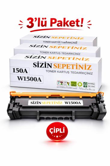HP W1500X 150X Kapasite M111W M111A M141A M141W W1500A W150A Çipli 3Lü Avantaj Paket