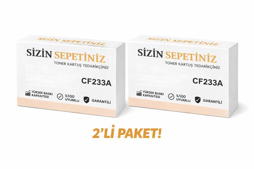 HP 33A-CF233A 2300 Sayfa 2’li Paket Muadil Toner-Hp LaserjetUltra MFP M134fn