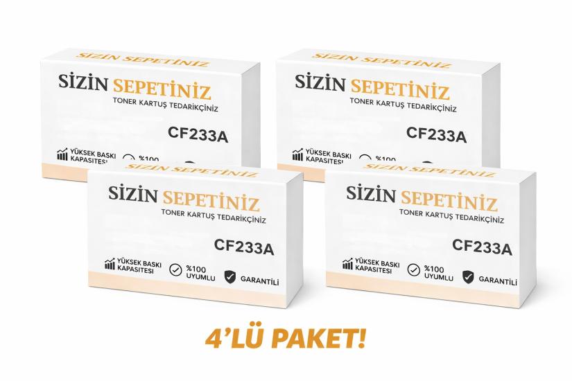 HP 33A-CF233A 2300 Sayfa 4’lü Paket Muadil Toner-Hp LaserjetUltra MFP M134fn
