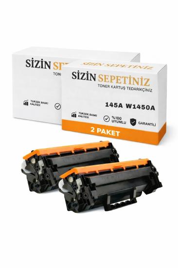 HP W1450A - 145A Çipli Muadil Toner - 1700 Sayfalık - 2’li Avantaj Paket