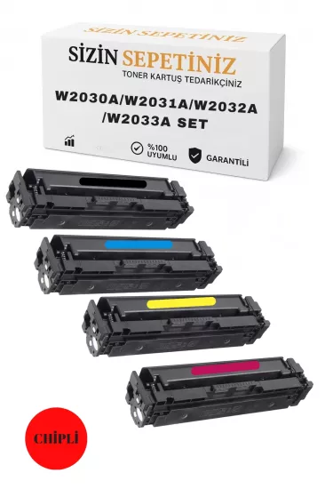 Hp Color Laserjet Pro Mfp M479FDN Çipli 4 Renk Takım Muadil Toneri 415A