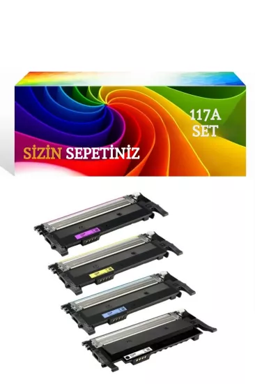 HP 117A-W2070A ÇİPLİ Muadil Toner Seti - 150A-150NW-178NW-179FNW