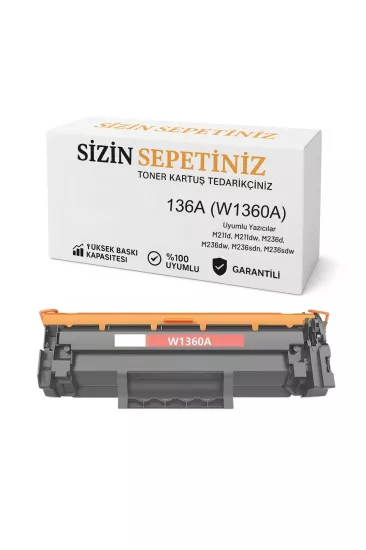 HP LaserJet MFP M236dw Muadil Toner - Çipli / W1360A / 136A / Hp ile Uyumlu