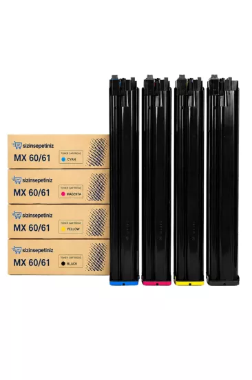 SHARP MX-2651 Muadil Toner Takım /Sharp MX-61GT CMYK Set