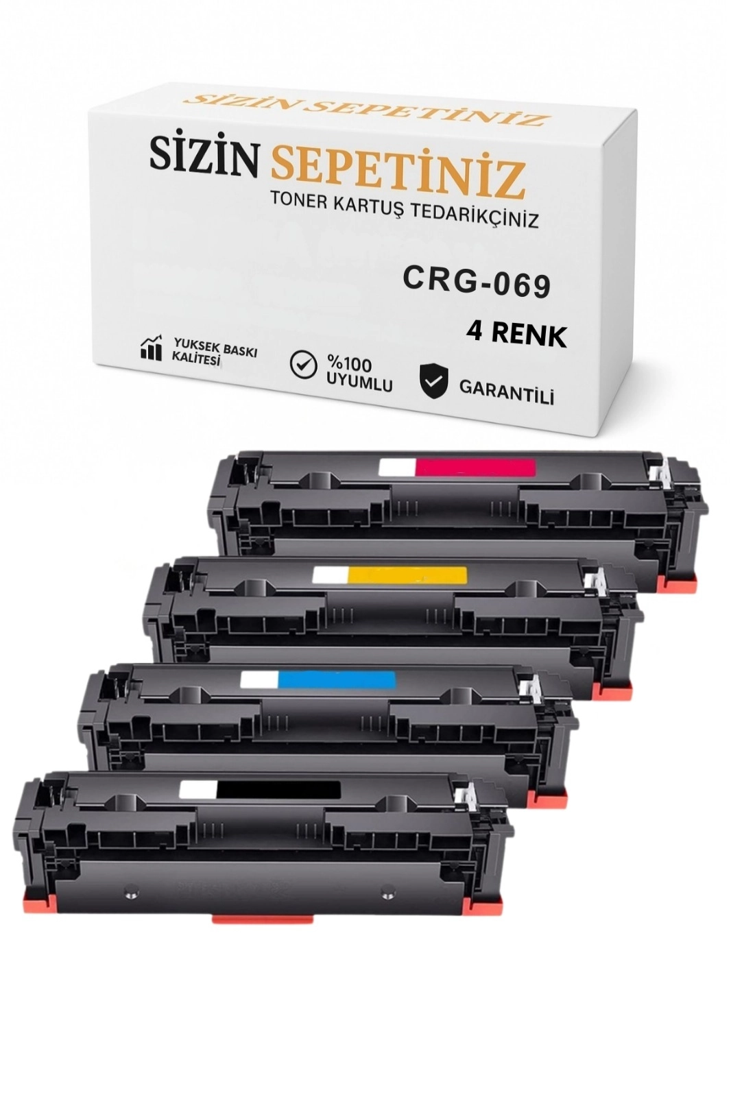 Sizinsepetiniz Canon I-Sensys LBP673CDW Uyumlu CRG069 4 Renk Çipsiz Toner